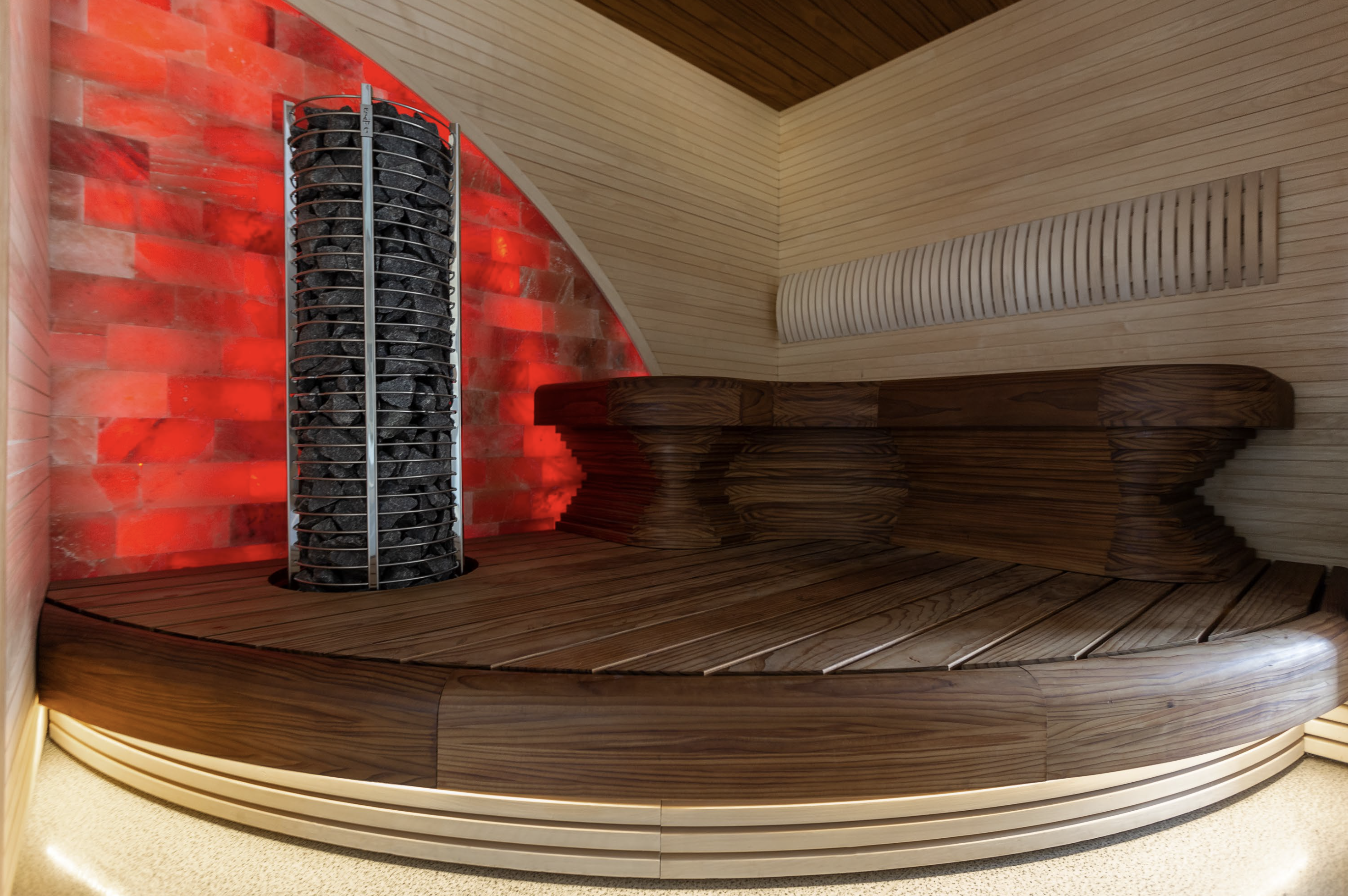 Sauna privada, Estónia. Vista interior.