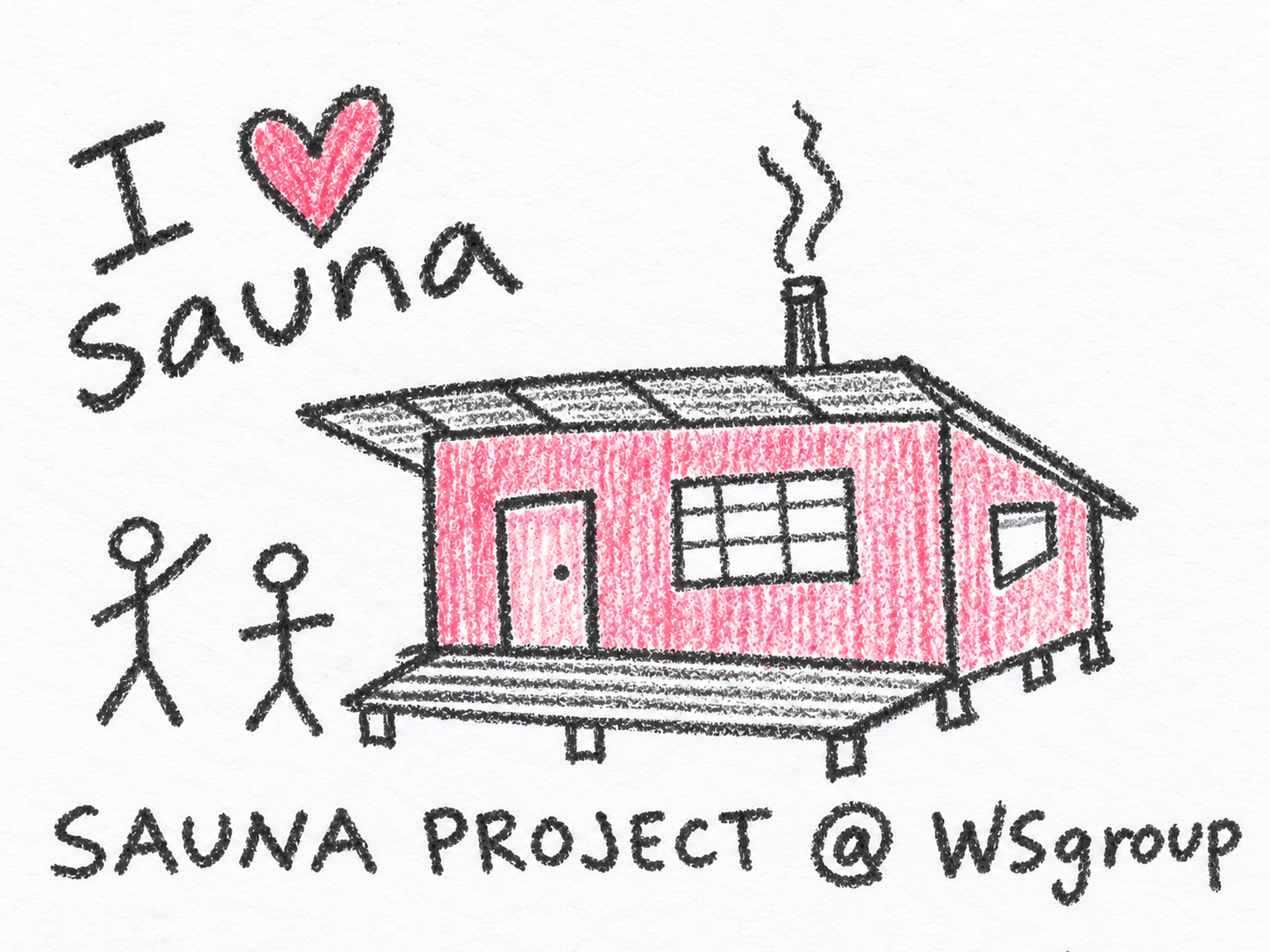 Sauna Project WSgroup. Esboço conceptual de uma sauna exterior.