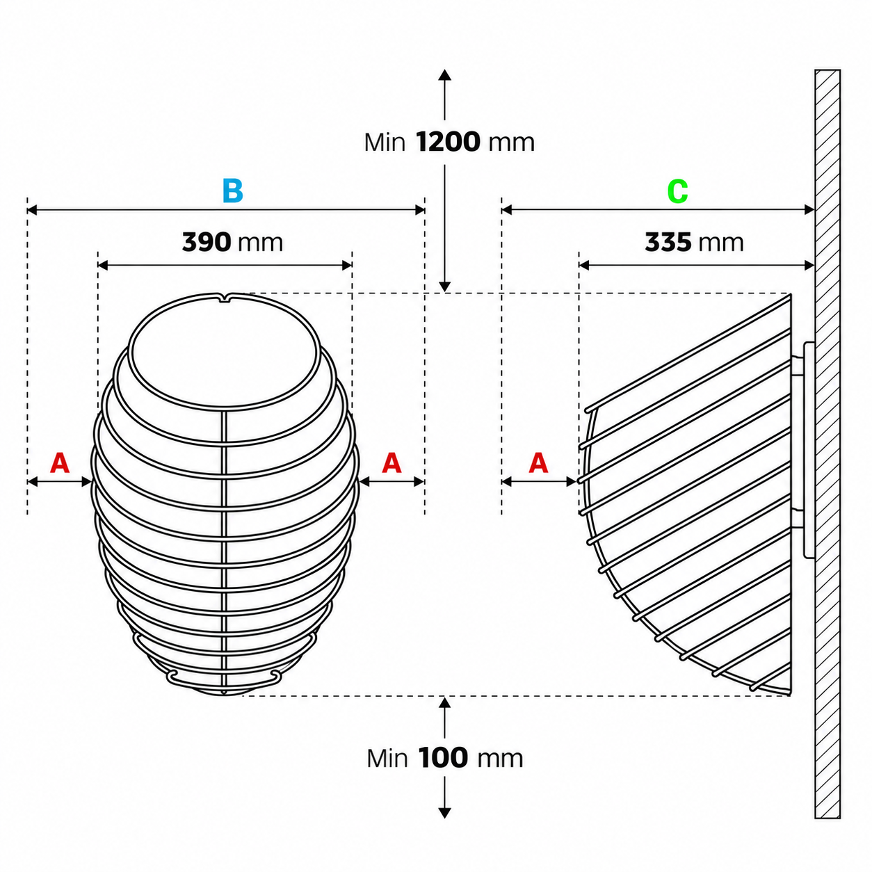 Planta do produto Aquecedor Elétrico de Sauna HUUM DROP 6 — 6 kW