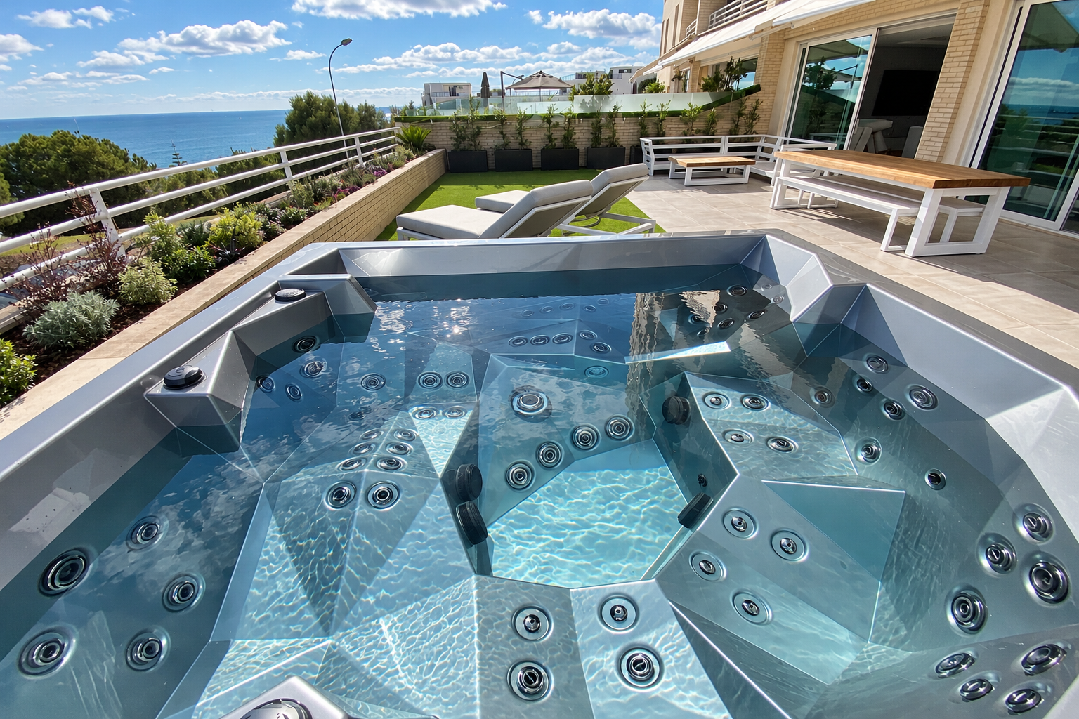 Spa OKA Diamond no jardim com vista para o rio Tejo