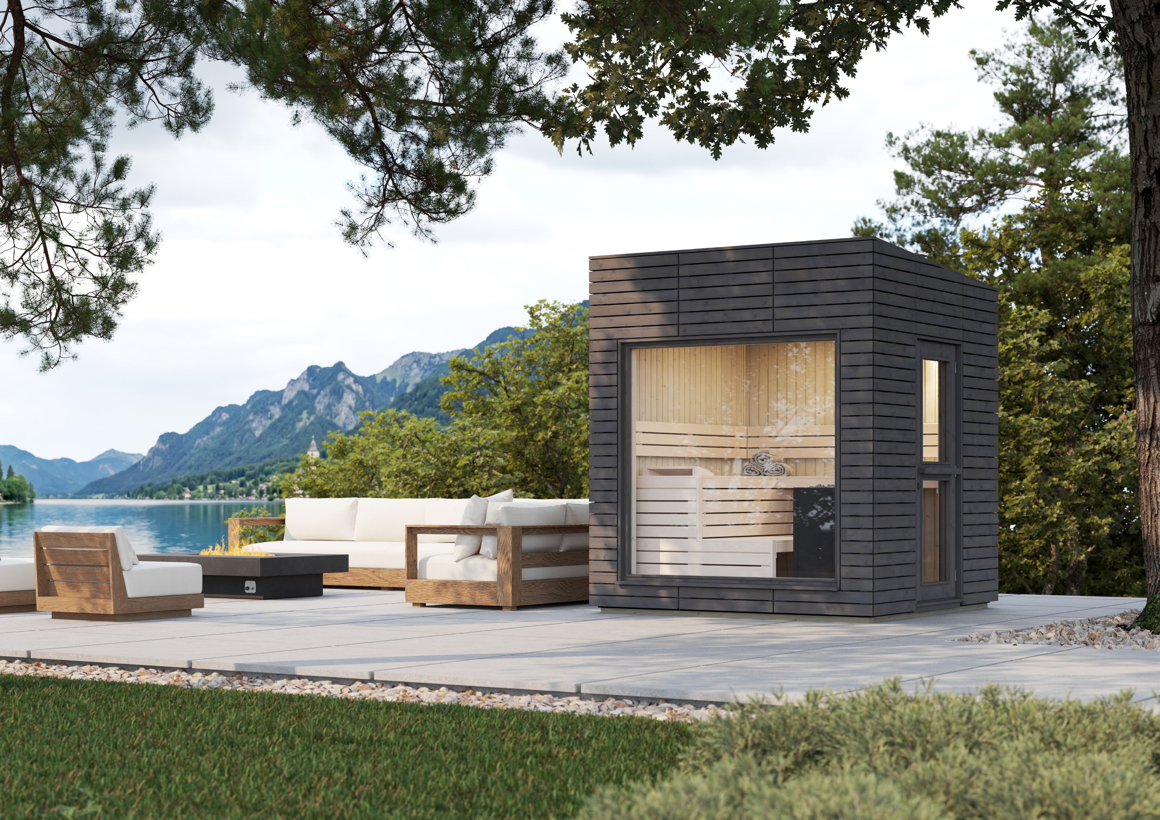 Sauna Exterior Harvia Alpina Medium View