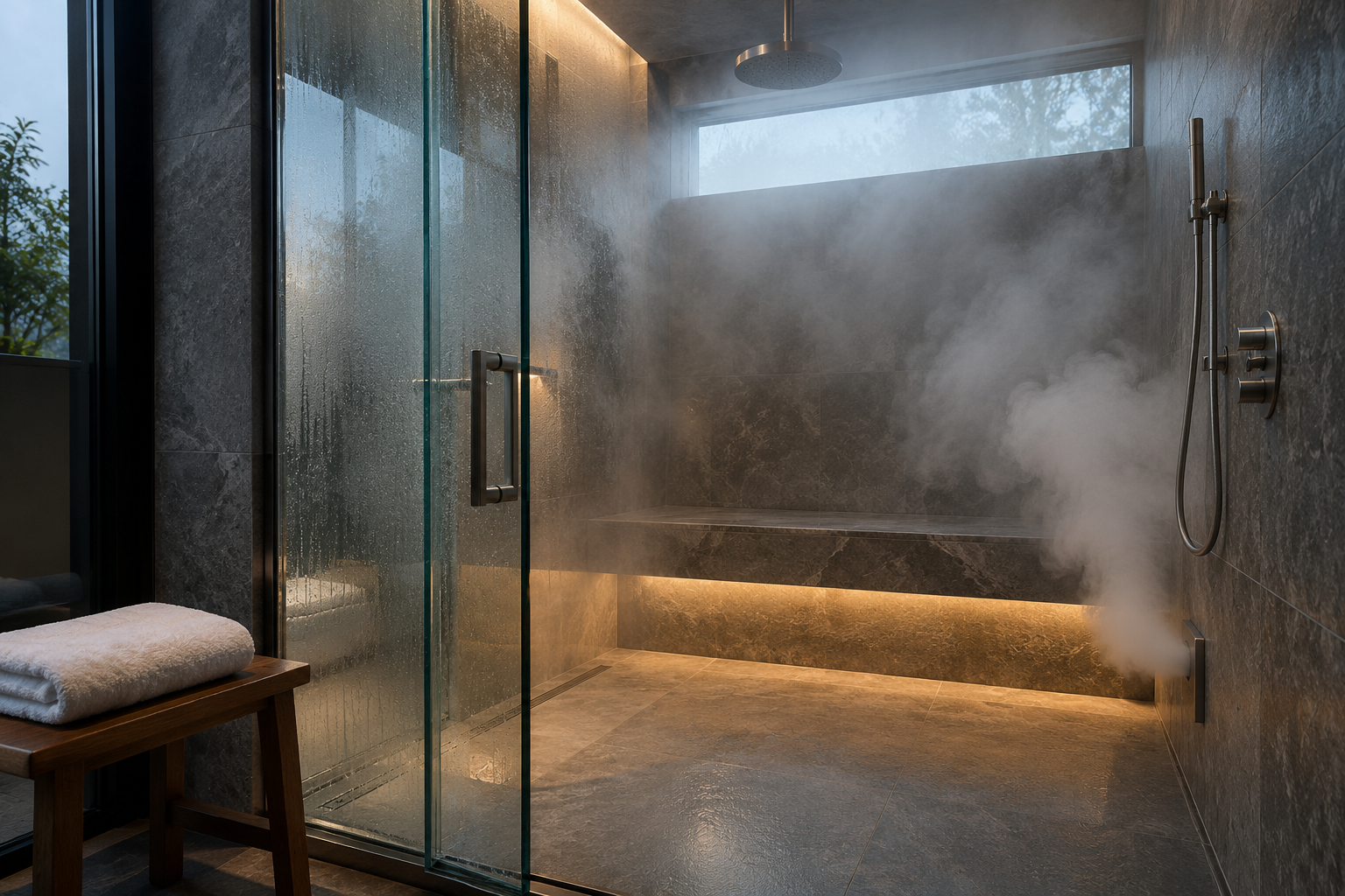 Como funciona um duche com banho de vapor?