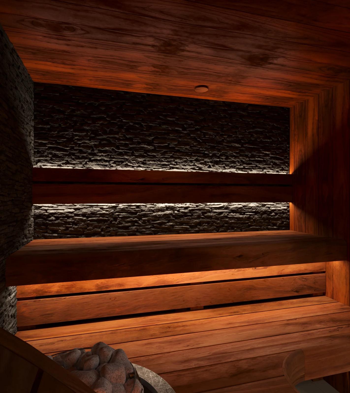 Distâncias de segurança à volta do aquecedor de sauna